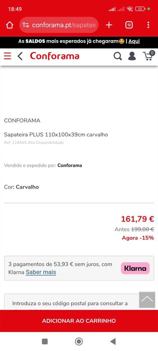 Sapateira Nova Carvalho 110 cm* 100 cm *39