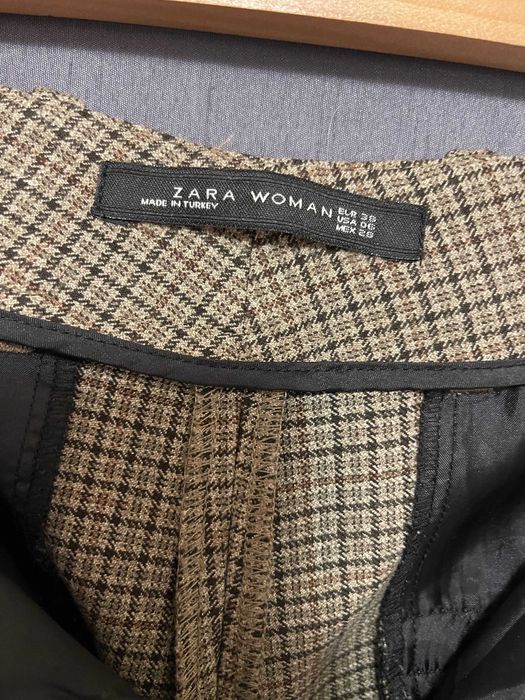 Жіночі брюки Zara в дрібну клітинку (р.38)