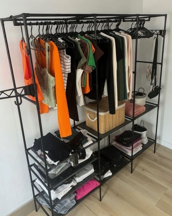 WIESZAK stojący szafa regał półkami metalowy garderoba na ubrania XXL