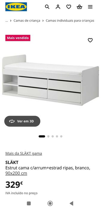 Cama solteiro SLAKT