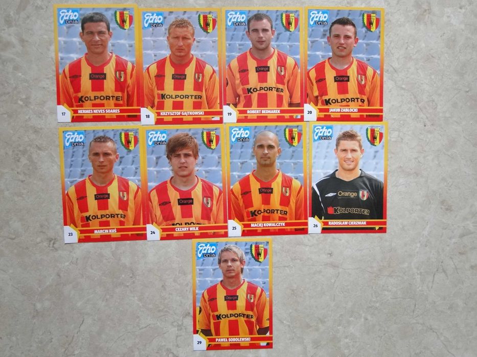 Karty okolicznościowe (zdjęcia) piłkarzy KORONY Kielce