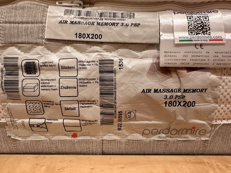 Materac PerDormire model Air Massage 3.0 rozmiar 180x200cm
