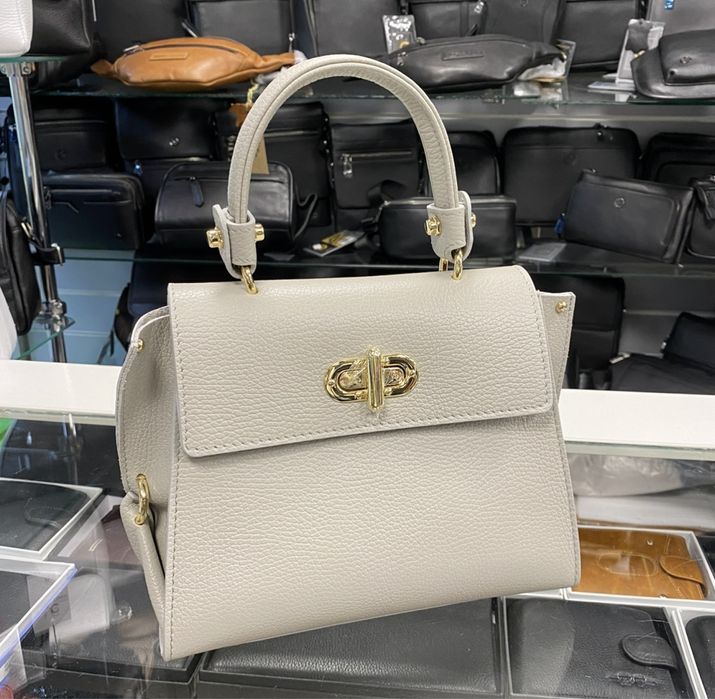 Virginia conti сіра сумка  італійська Женская сумка кожаная фиалковая