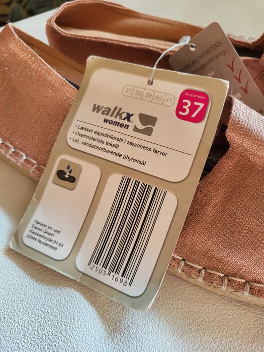 Buty letnie espadryle 37 wkładka 22 różowe pudrowy róż nowe metka