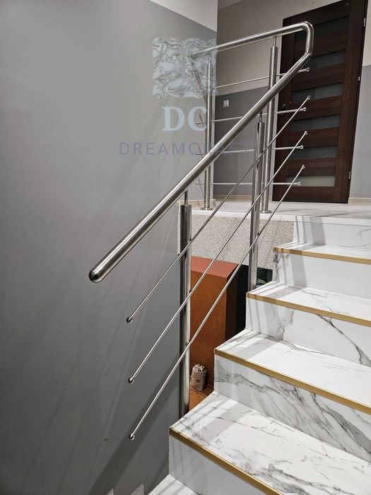 Balustrada nierdzewna szlifowana, malowana proszkowo