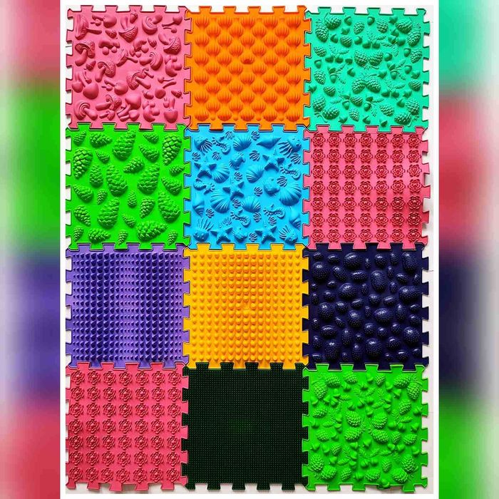 Mata sensoryczna edukacyjna 12 puzzle nie piankowa dywan ochraniacz