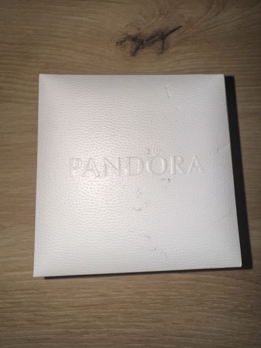 Bransoletka Pandora pleciona skórzana niebieska oryginał