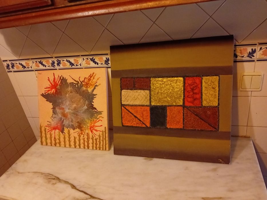 Conjunto 2 Quadros Abstractos em Tela