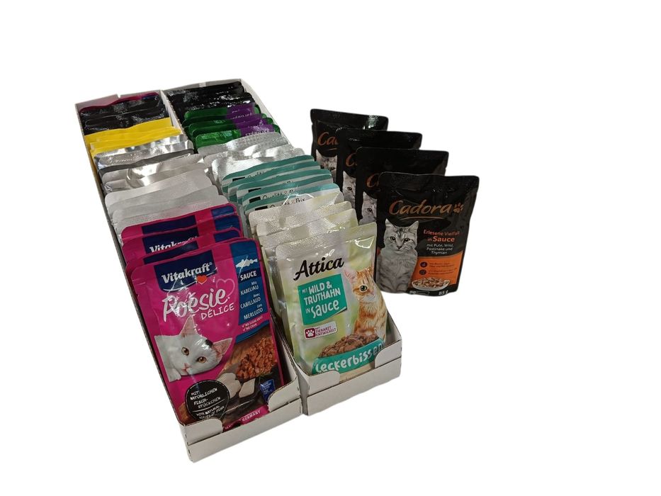 60 saszetek dla kota w mixie marek i smaków.