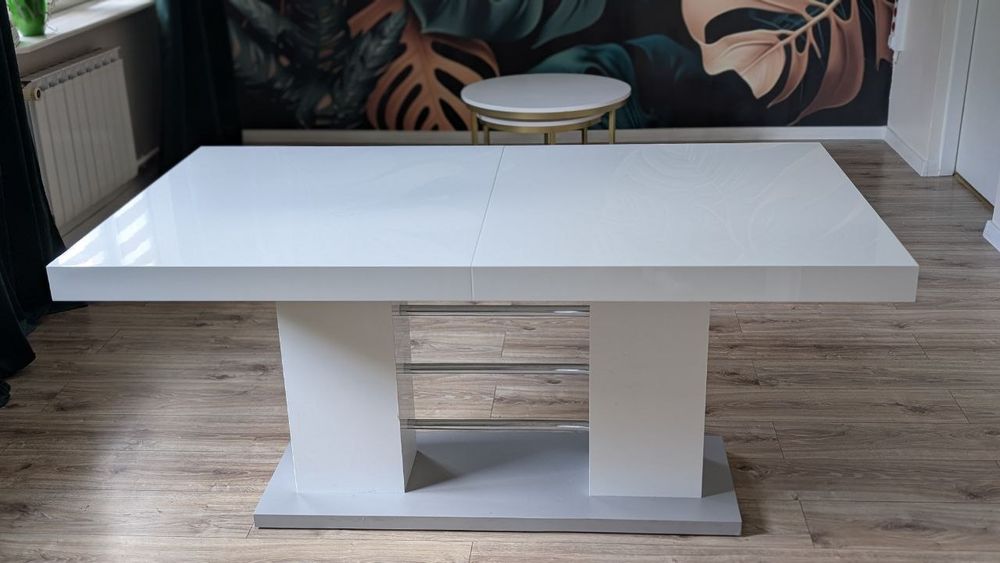 LINOSA 2 Stół rozkładany, połysk biały