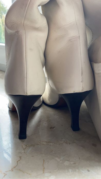 Kozaki LV biale skóra