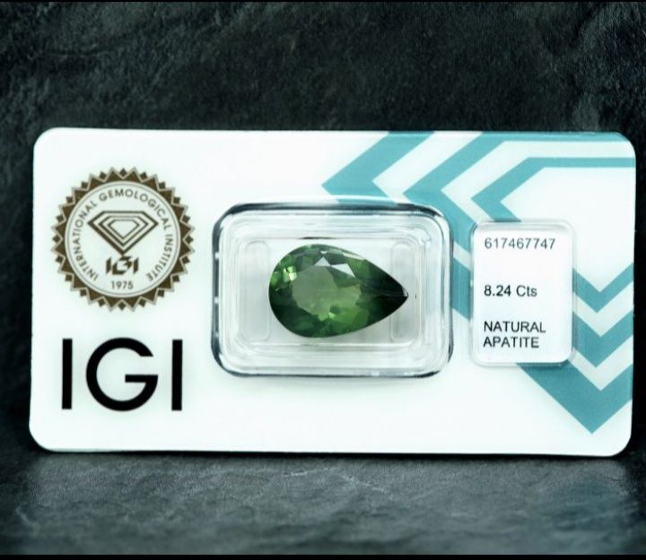 Apatita Natural 8,24 CT com certificação IGI