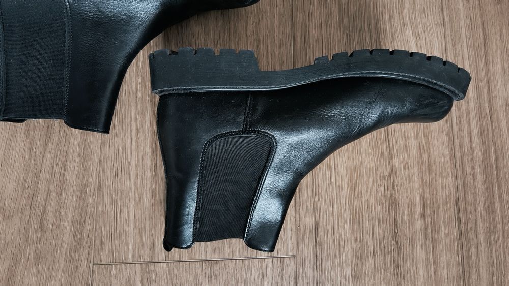 Półbuty botki buty czarne za kostek, rozmiar 38 Cox Genuine Leather