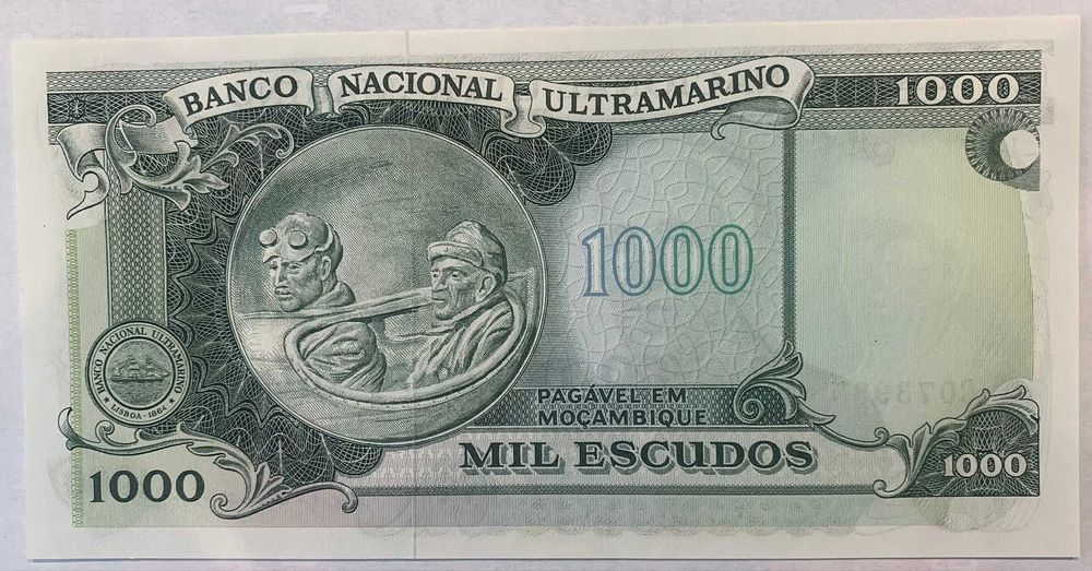 Nota Portugal Moçambique 1000 Escudos BNU 1972