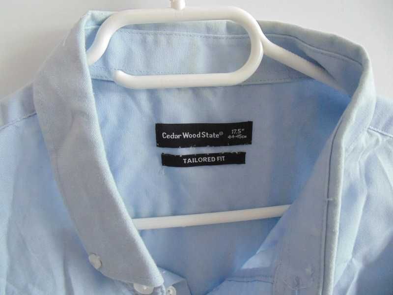 Cedar Wood State błękitna koszula męska z krótkim rękawkiem XXL