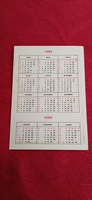 Calendário Petrogal 1985/1986