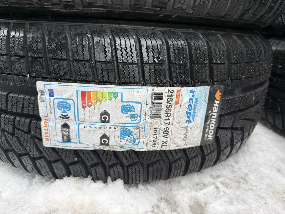 Nowe opony zimowe 215/55/17 Hankook Winter Icept Evo2 4szt