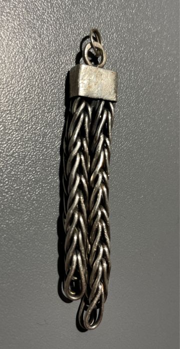 Srebrny wisiorek zawieszka splot choinkowy podwojny próba 925