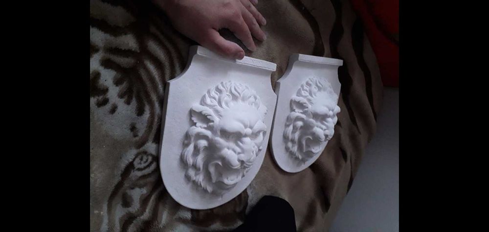 Скульптура льва, лев, львы, барельеф, панно, декор, лепнина