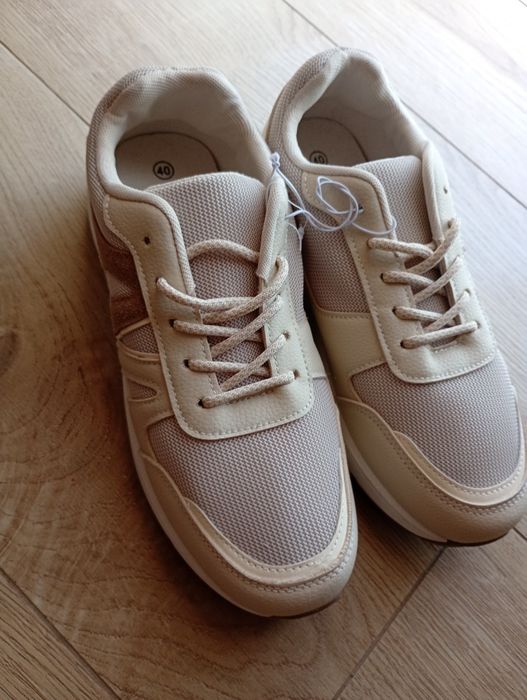 Buty, sneakersy damskie, beżowe r.40, nowe, wysyłka gratis!