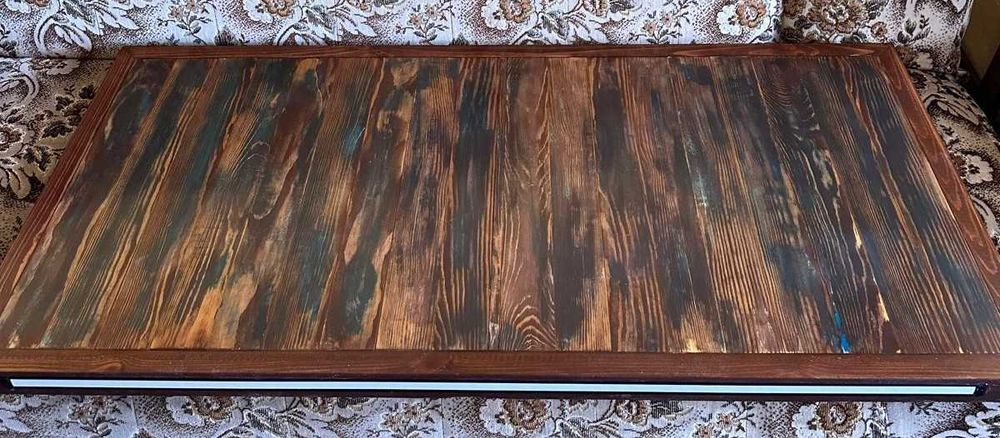 Blat biurko stół z żywicy epoksydowej 1160x560x40 LED+Nogi - stojak