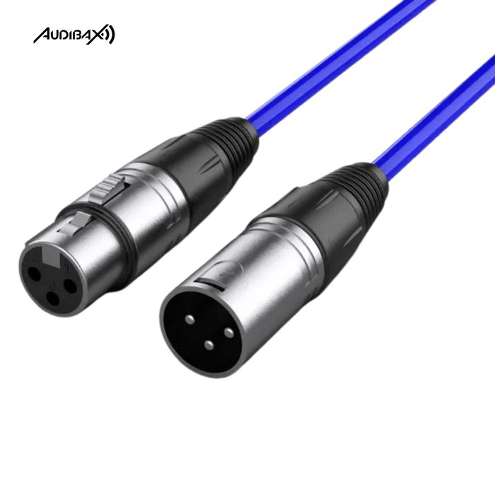 Audibax Silver XLR Cabo Macho - XLR Fêmea 6 Metros Azul
