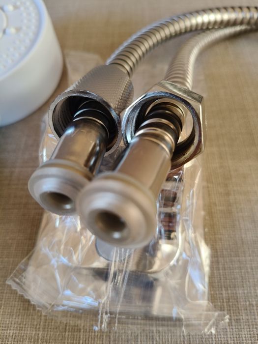 słuchawka prysznicowa + wąż + uchwyt - biała