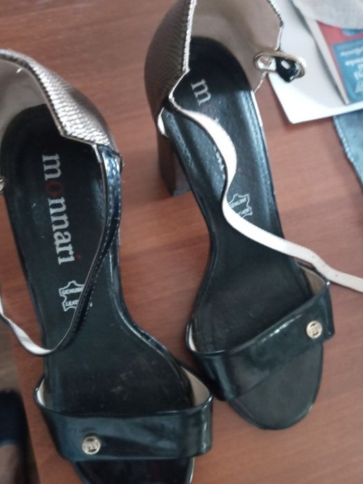 Sandaly monnari obcas z pieta 35 zloto czern