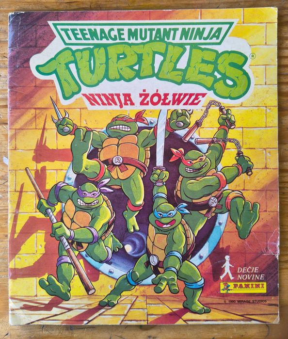 Teenage mutant ninja turtles żółwie naklejki 1990