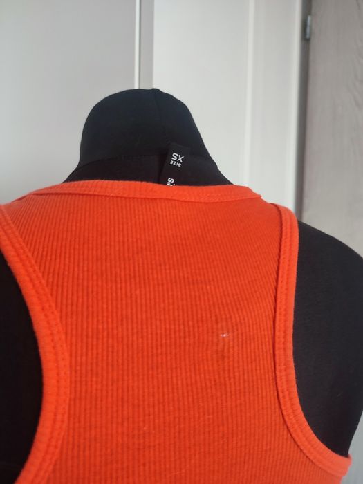 pomarańczowy top prążkowany na ramiączkach bokserka podkoszulka 34 XS