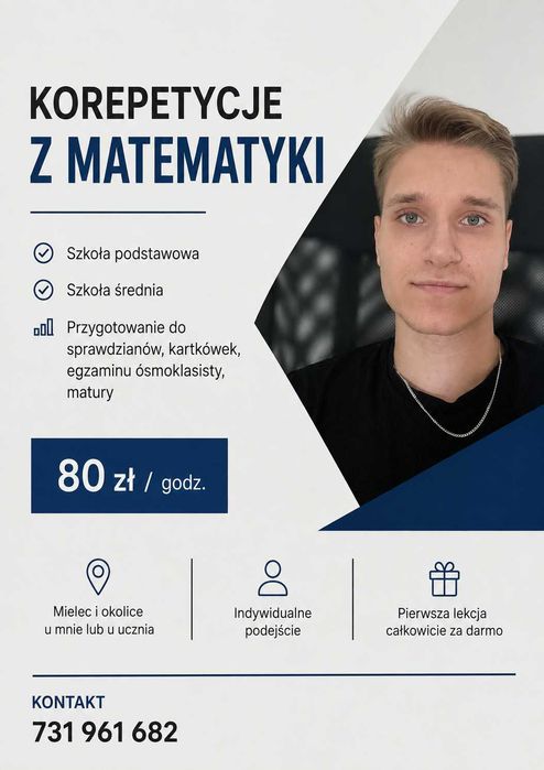 Korepetycje Matematyka na rok 2026/2027 Mielec i okolice