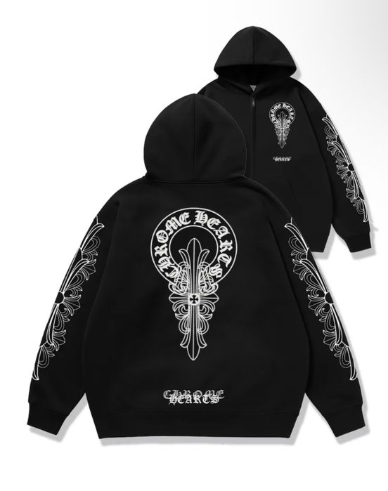 Зип худи Chrome Hearts Logo Унисекс Новинка Топ прожаж  Кром Хартс New