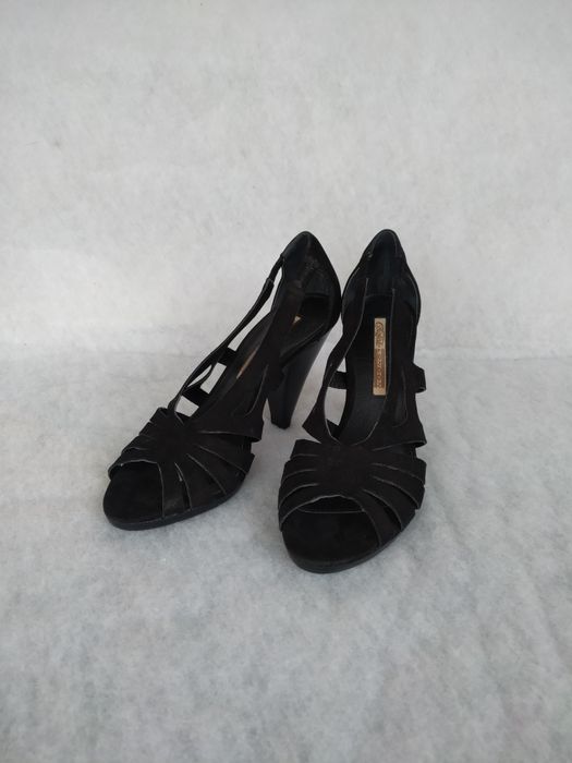 Buty , sandały damskie na obcasie, skórzane, Buffalo London, 38, lato