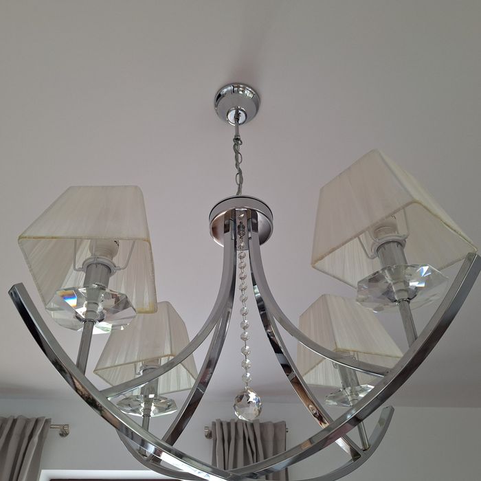 Żyrandol salononowy srebrny Ekskluzywny Okazja!