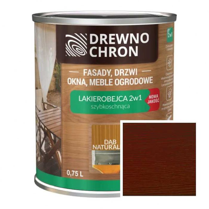 Lakierobejca 2w1 kasztan 0,8l Drewnochron