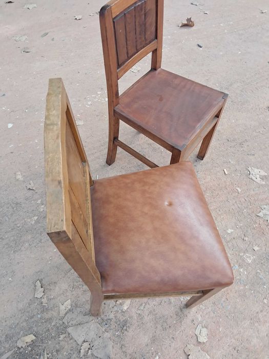 Two antique wooden chairs