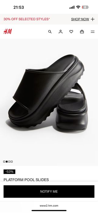 Шльопанці H&M UK 6-7 EUR 39/40