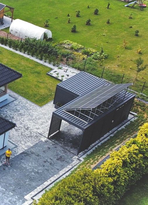 Nowoczesna wiata garażowa, carport