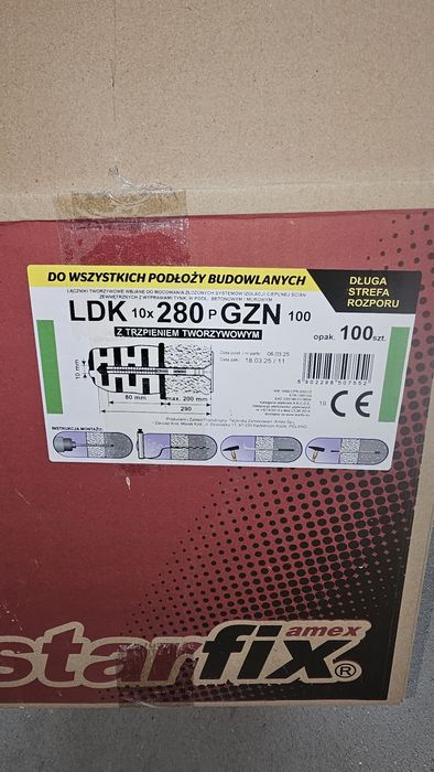 Kołek do styropianu 10x280