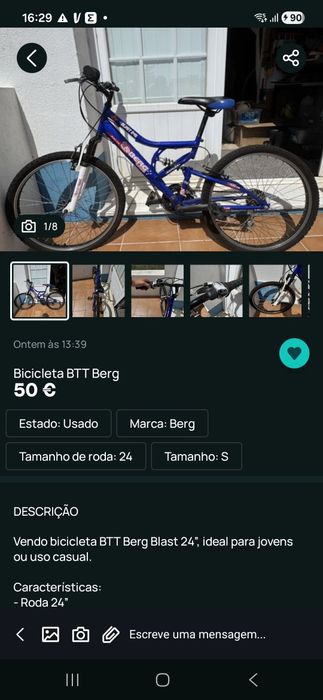 Bicicleta revisada com pneus novos