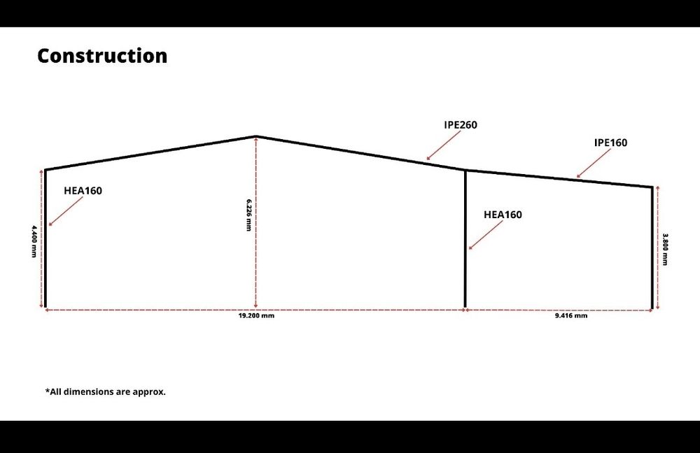Kompletna konstrukcja/Hala 730m2