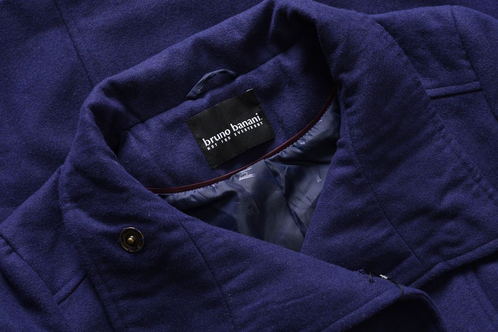 BRUNO BANANI dwurzędowy płaszcz damski z wełną fioletowy r. 44