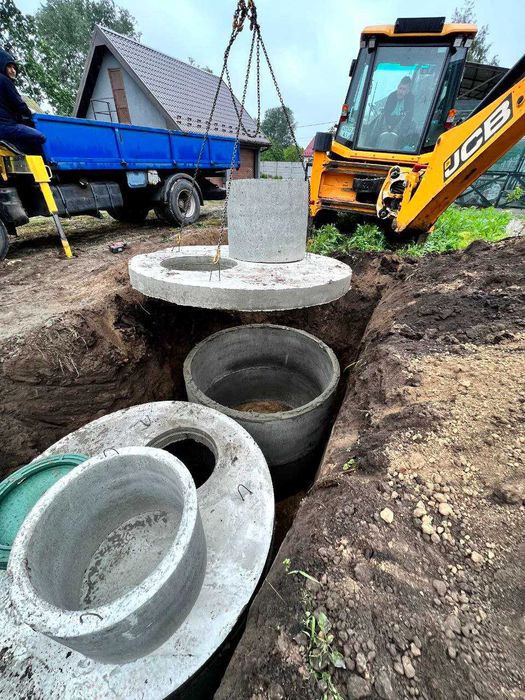 Септик під ключ вигідно! Земляні роботи, ями, траншеї. Бетонні кільця