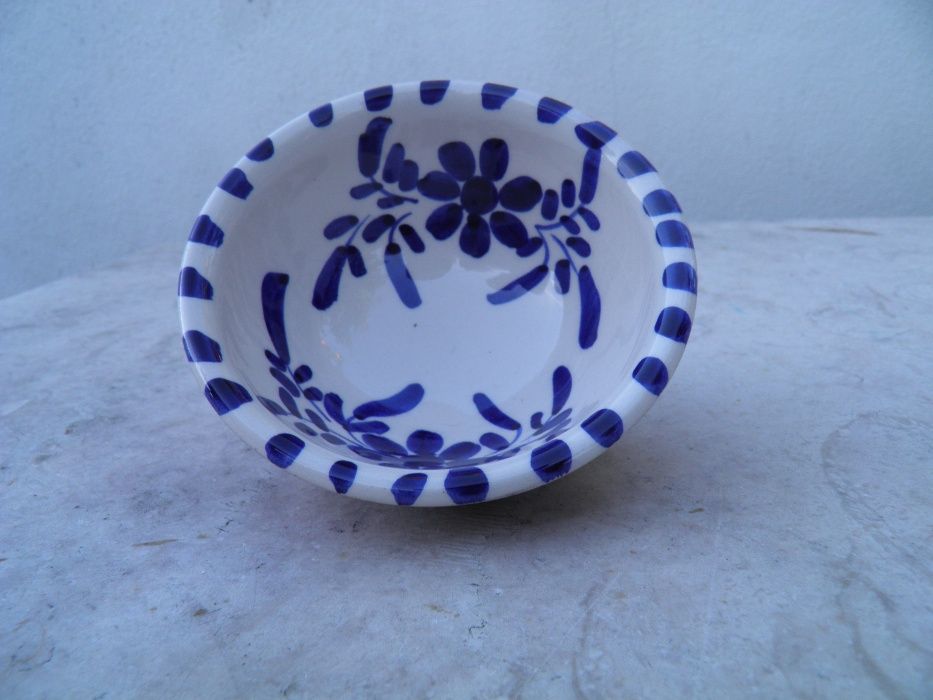 Pintado a mao - Tijela barro Pequena Flor Azul alentejo ceramica