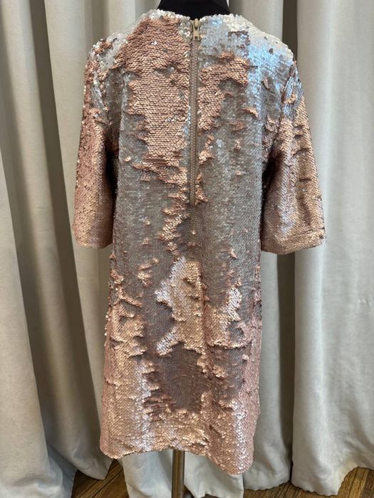 Продам детское платье с пайетками розовое золото и серебро