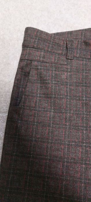 Жіночі теплі штани у клітинку, розмір 46