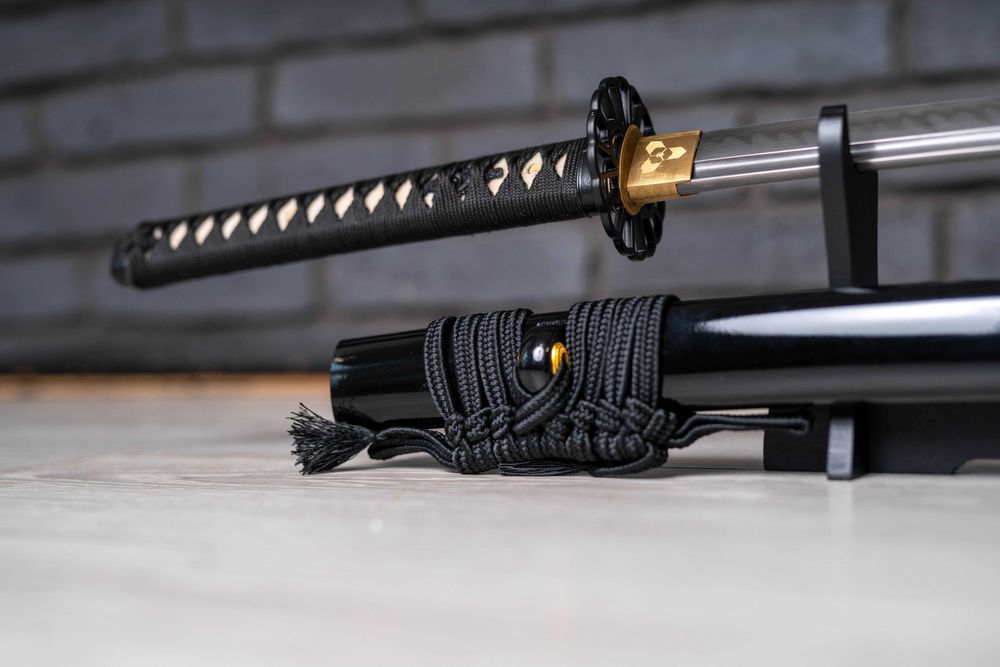 Miecz samurajski Japońska Katana Stal T10 Handmade + Stojak HAMON w-wa