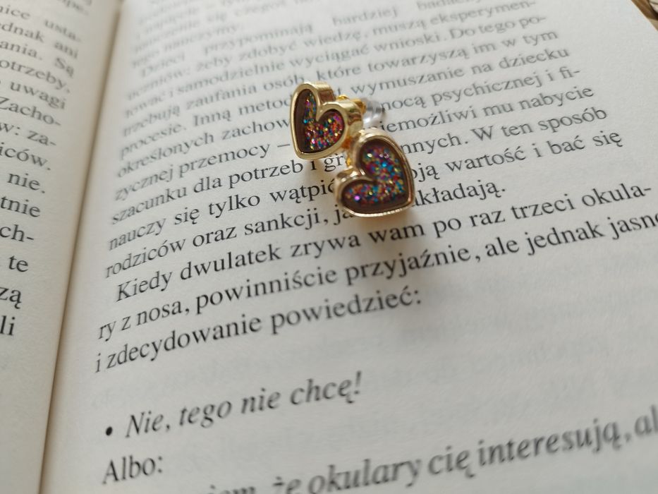 Kolczyki damskie wkrętki serca nowe