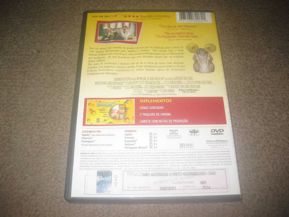 DVD "Não Acordem o Rato Adormecido" com Lee Evans/Raro!