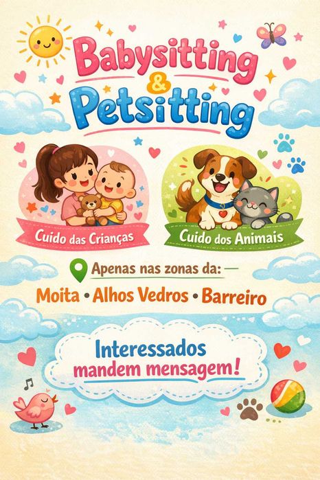 babysitter e petsitter zona da Moita\Alhos vedros\Barreiro